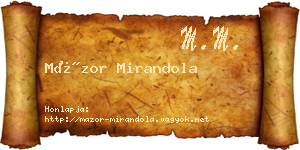 Mázor Mirandola névjegykártya